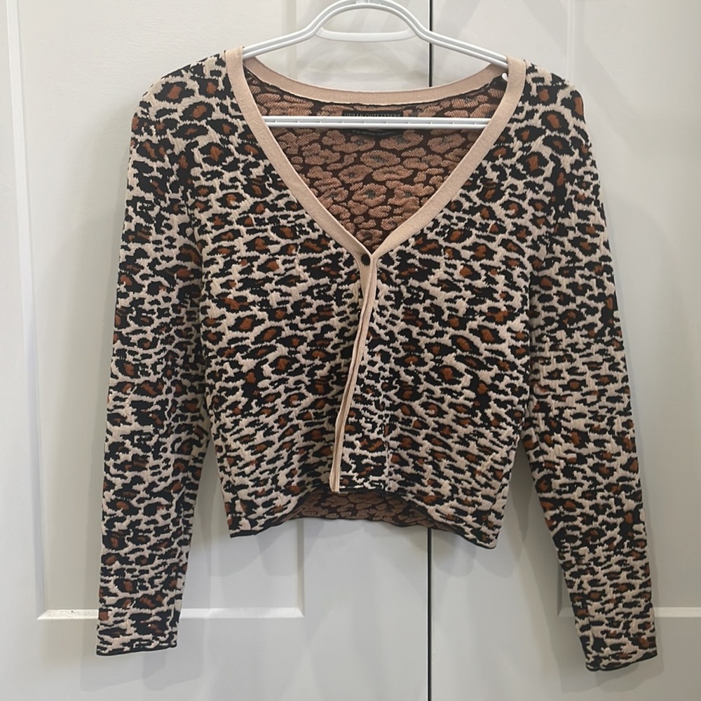 Urban Outfitters cropped leopard print cardigan - Picture 2 of 4